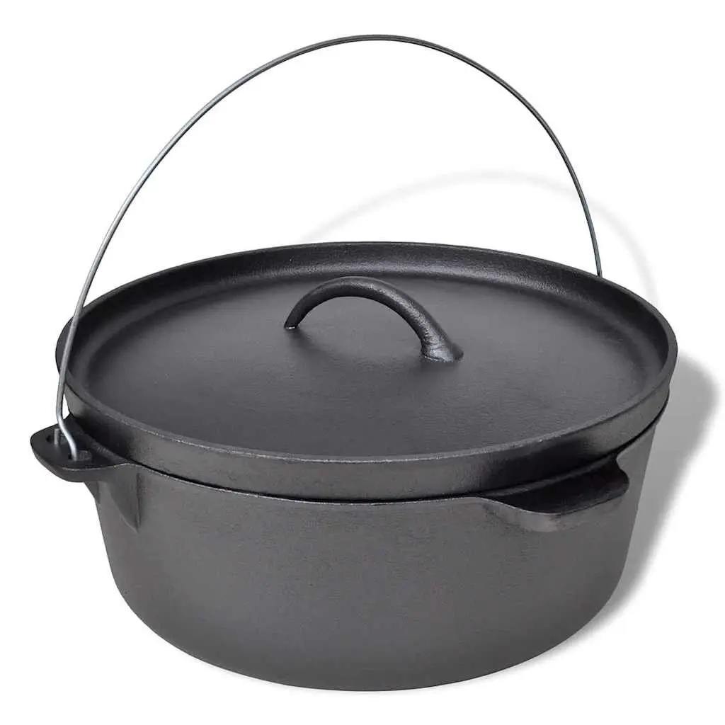 Dutch Oven 11.3L Capacity Heavy-Duty Cookware with Lid Lifter Stand and Carrying Bag