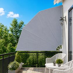 Collapsible Side Awning Balcony Shade Garden Outdoor Windscreen Grey 210x210cm