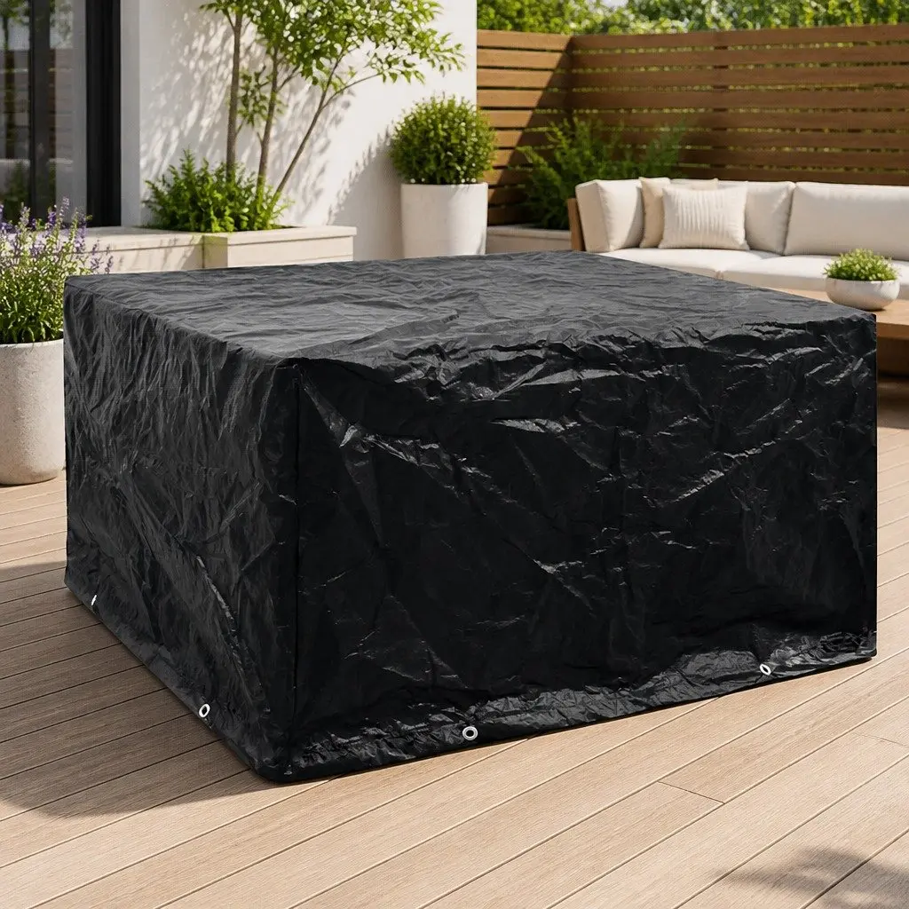 Garden Furniture Cover 172x113x73cm Black Durable Outdoor Protection for Rattan Furniture