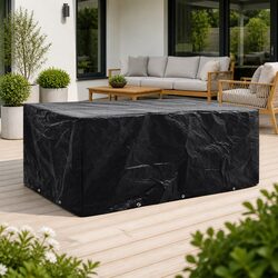 Stylish Black Waterproof Garden Furniture Cover 229x113x73cm