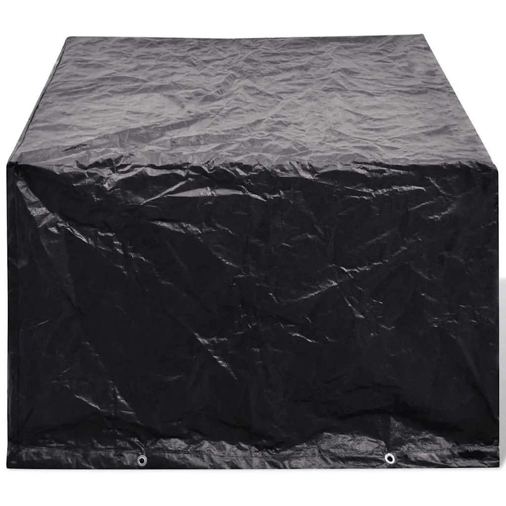 Garden Furniture Cover 180x140x90cm Black Outdoor Rattan Protective Durable Polyethylene 8 Eyelets
