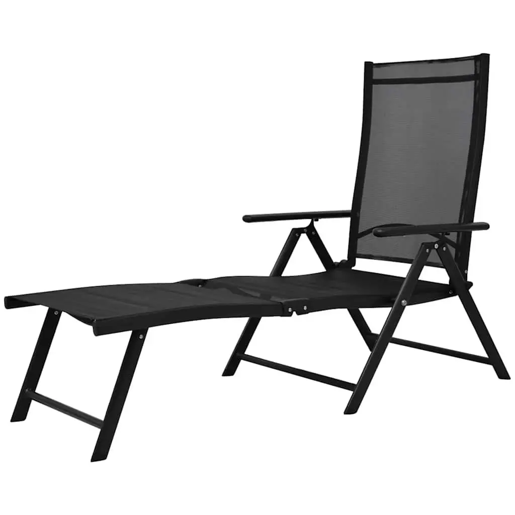 Folding Sun Lounger Lightweight Portable Weatherproof Reclining Lounge Chair