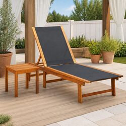 Enhance Your Outdoor Space with Acacia Lounger and Table