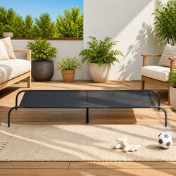 Stylish Black Elevated Dog Bed for Indoor and Outdoor Use