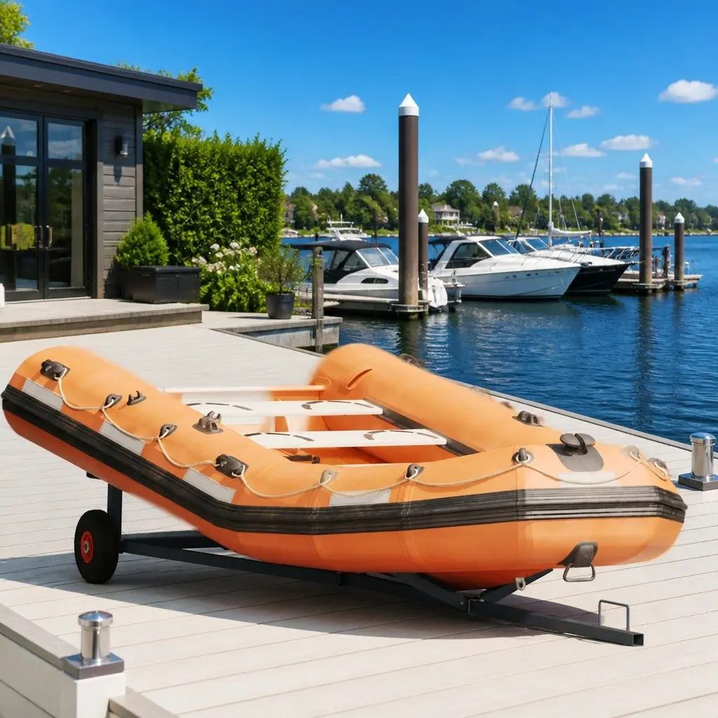 Boat Trailer Steel Frame 302 x 107 x 42 cm Durable Construction for Marine Transport