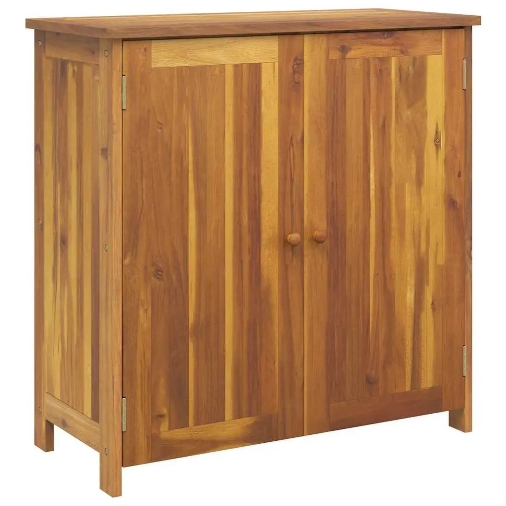 Garden Storage Cabinet Solid Acacia Wood Outdoor Furniture with Shelf and Hinged Door