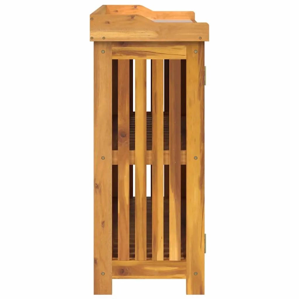 Garden Storage Cabinet Solid Acacia Wood Outdoor Furniture Adjustable Shelves