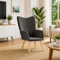 Stylish Dark Grey Sherpa Fabric Armchair for Cozy Spaces