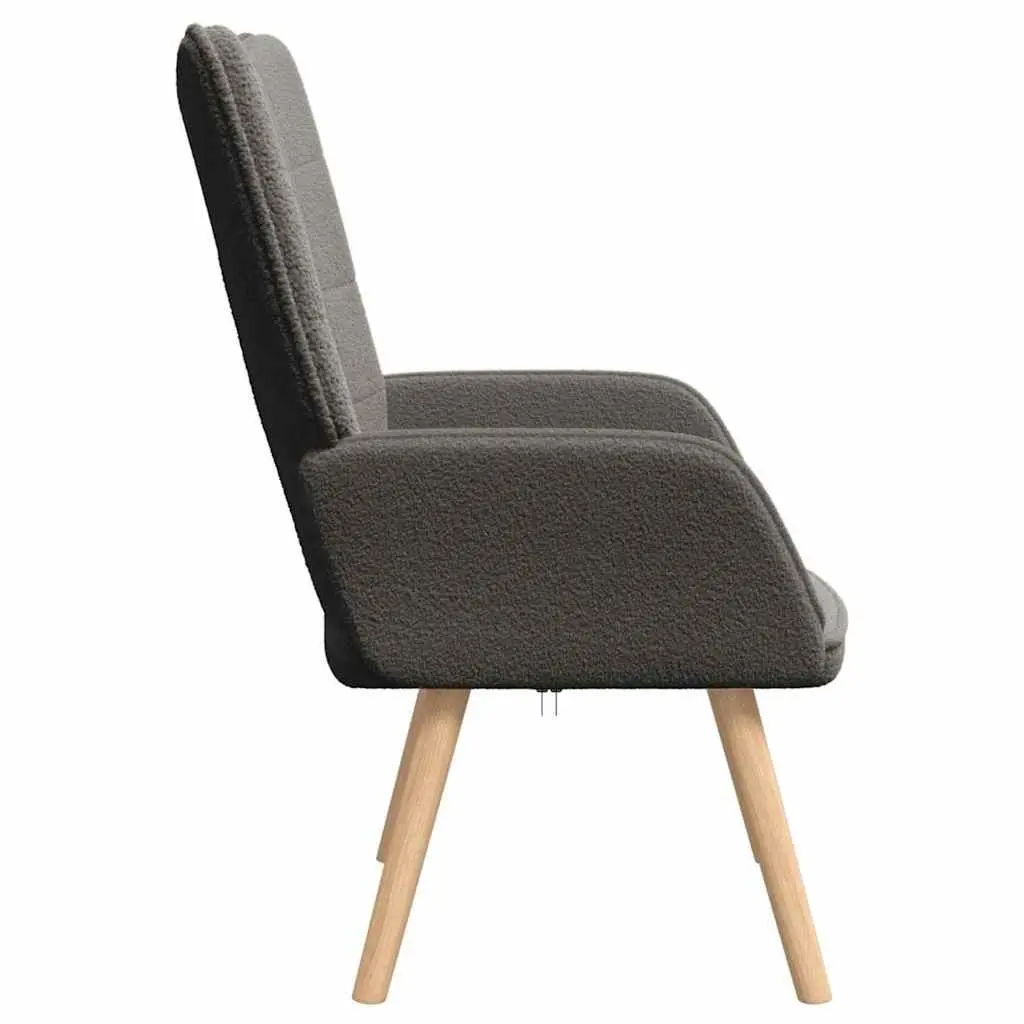 Armchair Dark Grey Sherpa Fabric Ergonomic Padded Armrests for Living Room Bedroom Relax Lounge