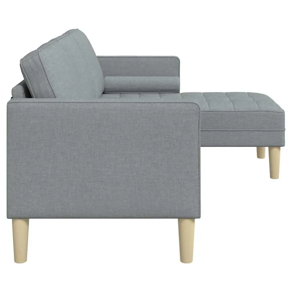 Modern Modular Sofa Set Light Grey Polyester Cushion Reconfigurable Living Room