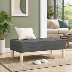 Versatile Grey Ottoman Bench for Modern Spaces 113 x 57 x 39 cm
