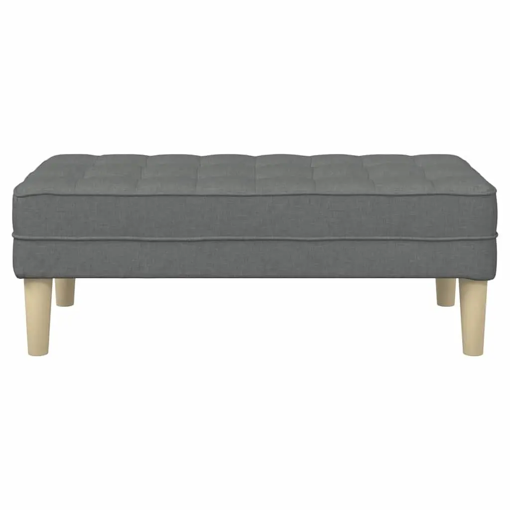 Bench 113 x 57 x 39 cm Dark Grey Modern Ottoman with Cushion