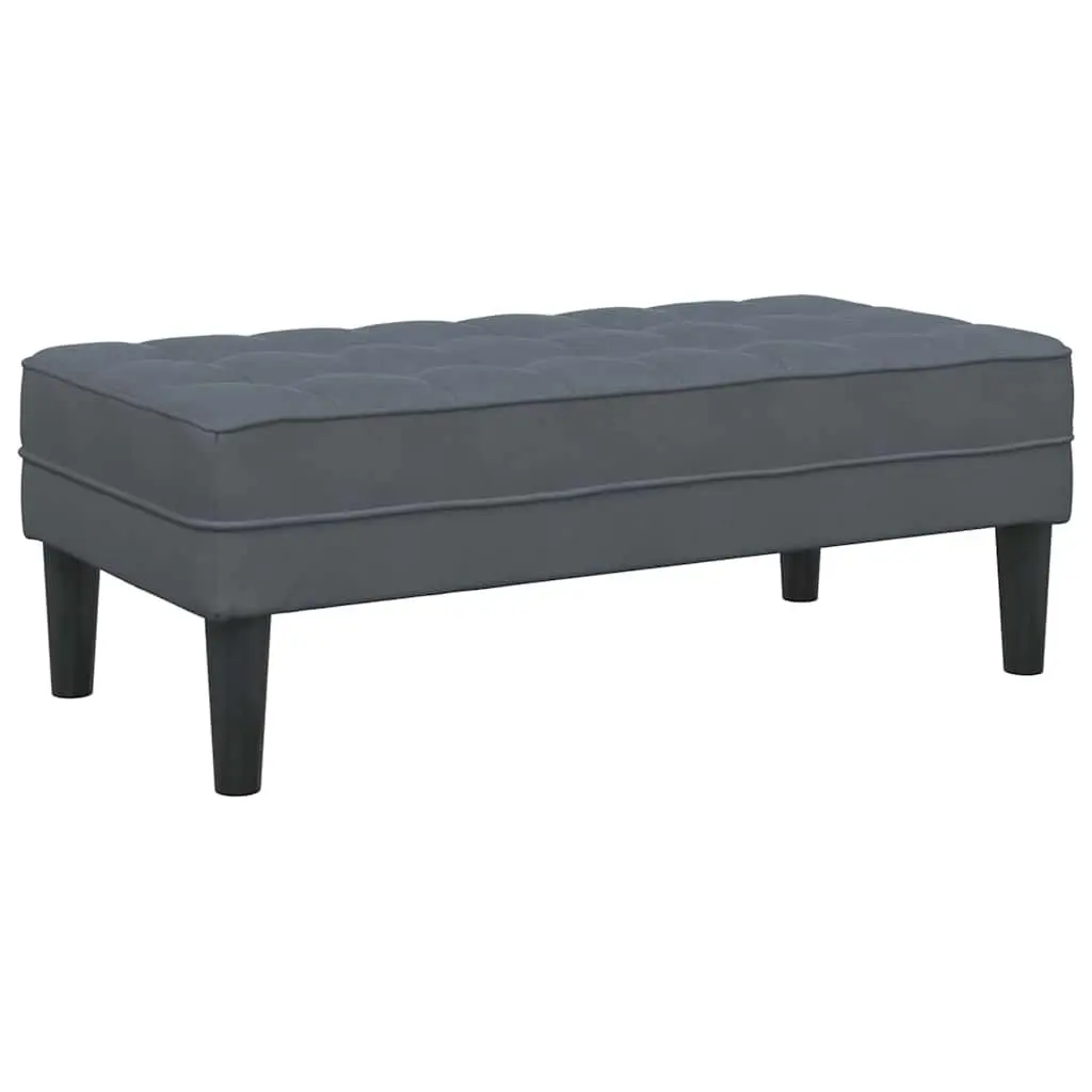 Bench Ottoman with Cushion Dark Grey 113 x 57 x 39 cm Velvet Seating