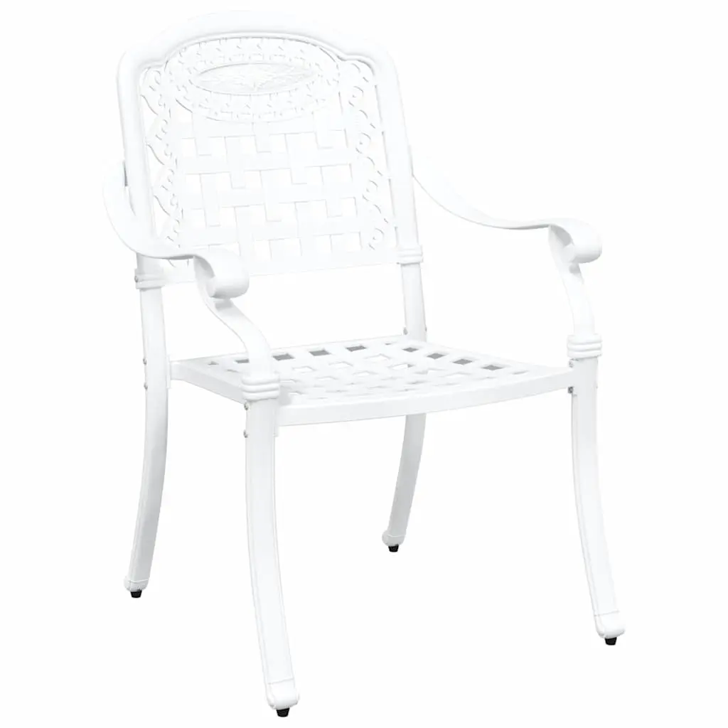 Outdoor Garden Chair 2 Pieces White 55 x 56.5 x 91cm Vintage Style Seating