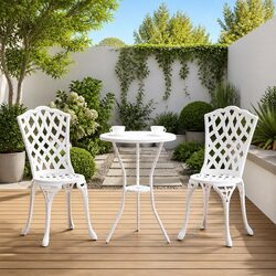 Outdoor Garden Chair 2 pcs White 39 x 40 x 87cm Aluminium Frame Seating
