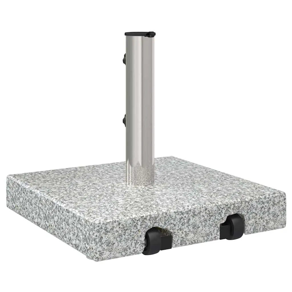 Granite Parasol Base 41 x 41 x 37 cm Grey Outdoor Umbrella Stand with Integrated Wheels