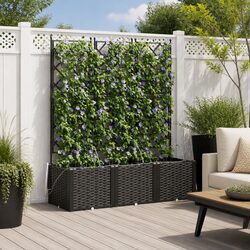Elevate Your Outdoor Space with Stylish Black Planter Set, 3 pcs