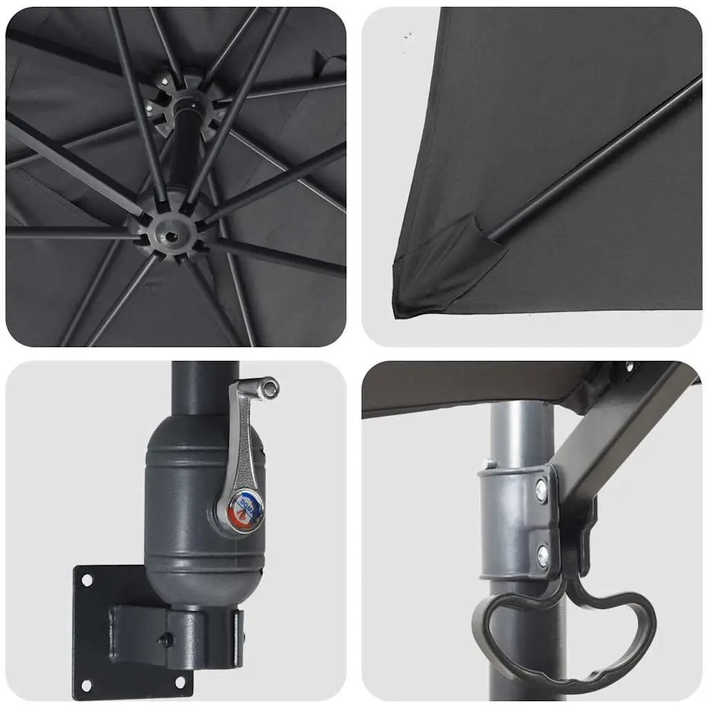 Garden Parasol 248.5cm Outdoor Umbrella Tilt Crank Anthracite Shade