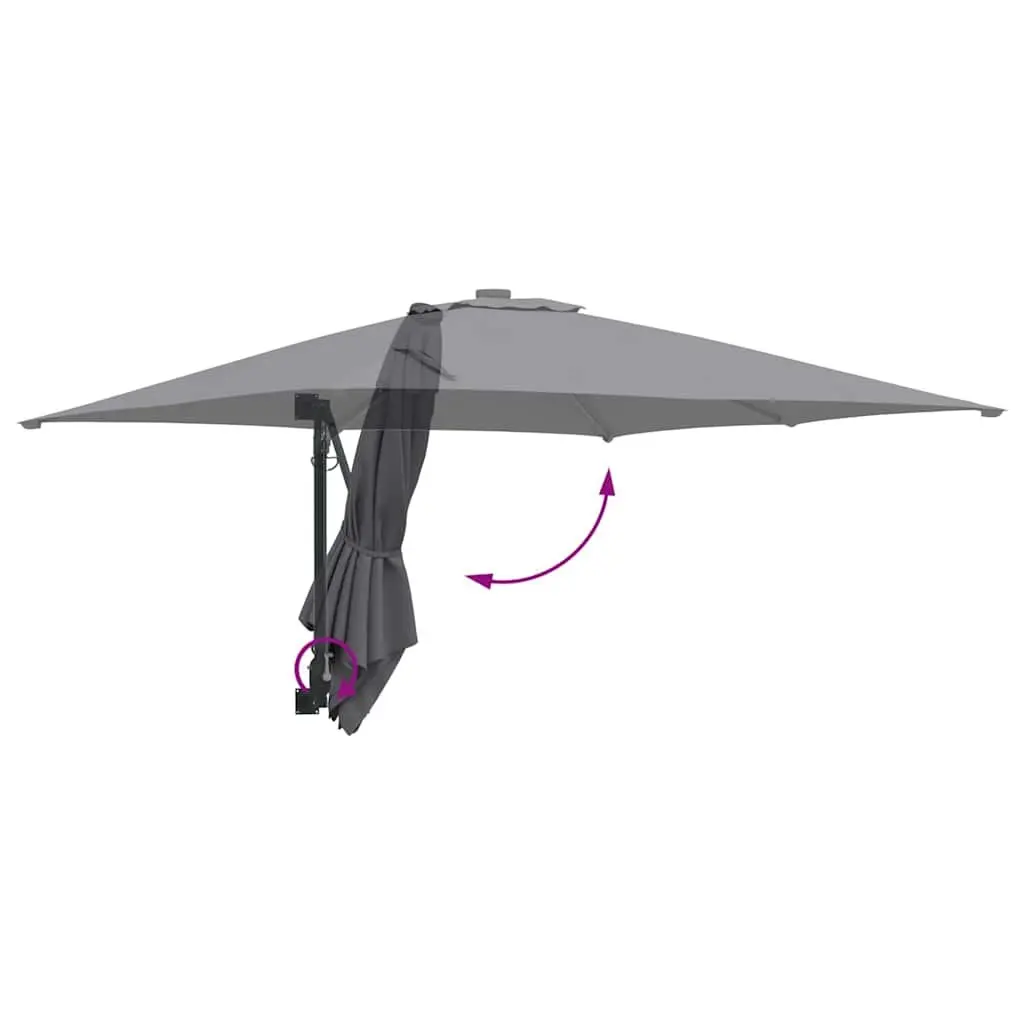 Garden Parasol 248.5cm Outdoor Umbrella Tilt Crank Anthracite Shade