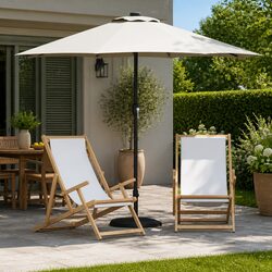 Elegant Outdoor Umbrella with Built-in LED Lights