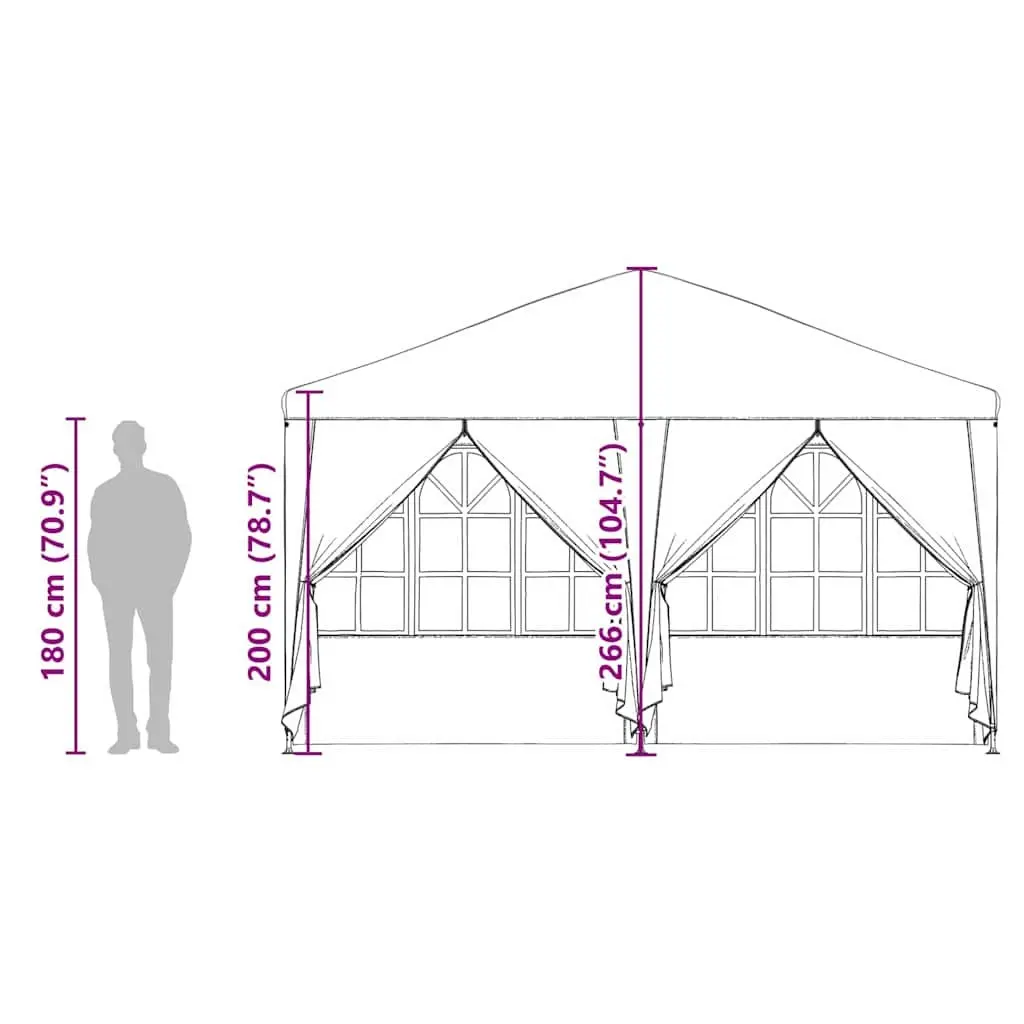 Party Tent 400x400cm Portable Outdoor Canopy Gazebo with Removable Sidewalls