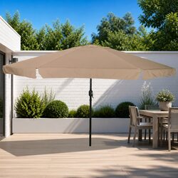 Stylish Taupe Garden Parasol for Outdoor Living 394 x 394 x 248 cm