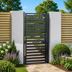 Elegant Black Entry Gate 100x180cm for Garden
