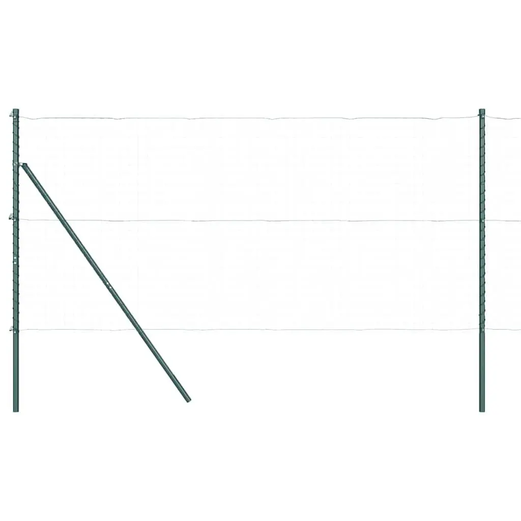 Embedded Fence Post 13 Piece Green Powder-Coated Steel Garden Boundary Marker