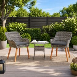 Enhance Your Outdoor Space with Grey Rattan Chair Set