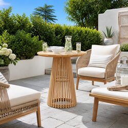 Modern Round Outdoor Side Table in Brown