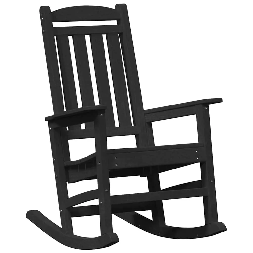 Garden Rocking Chair Black Outdoor Seating Terrace Patio Furniture Relaxation