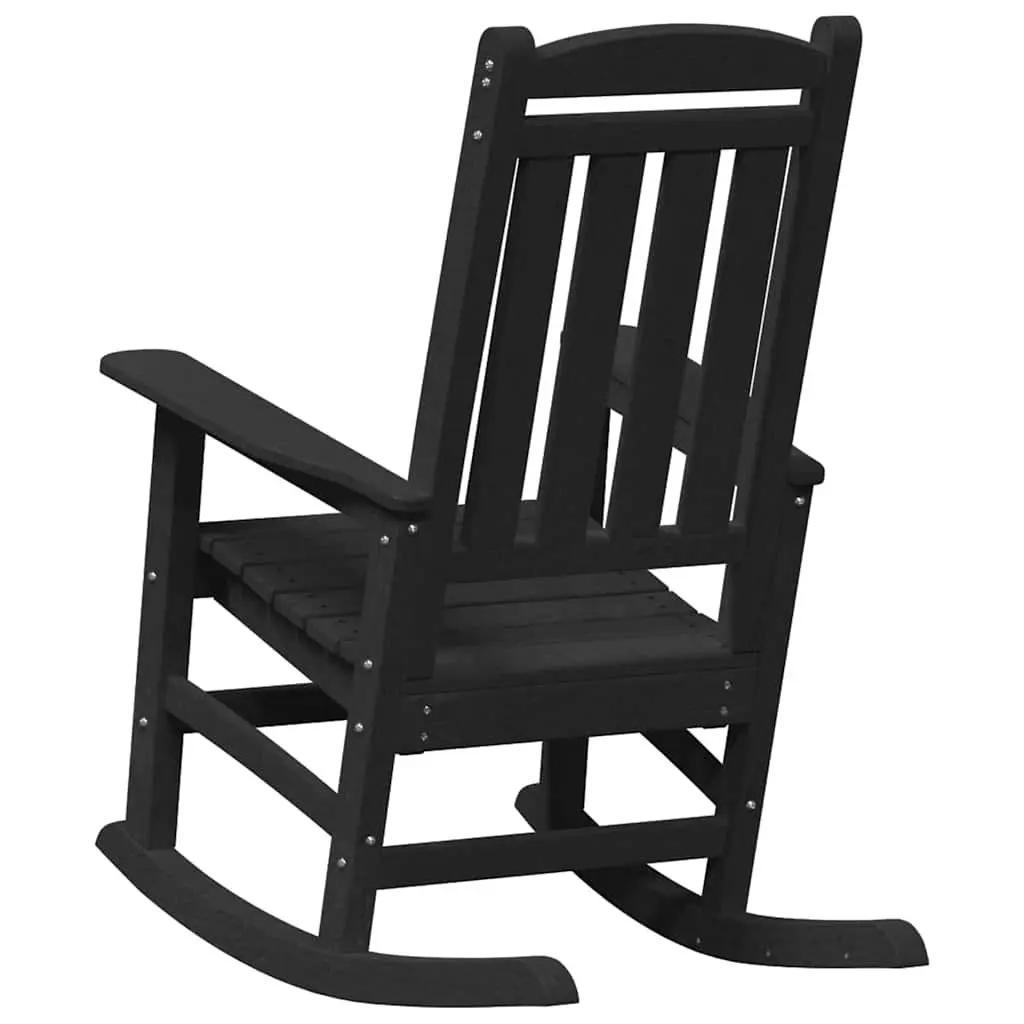 Garden Rocking Chair Black Outdoor Seating Terrace Patio Furniture Relaxation