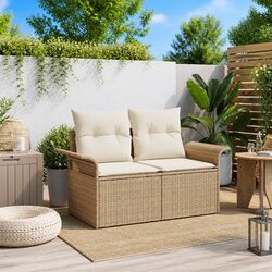 Upgrade Your Outdoor Space with a Beige Garden Sofa 141x62x69cm