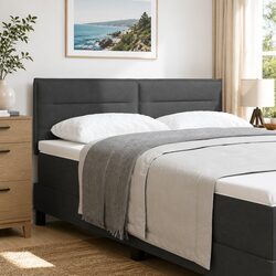 Elevate Your Bedroom with This Adjustable Light Grey Headboard