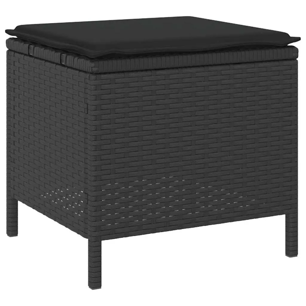 Outdoor Dining Set Acacia Wood Poly Rattan Black Two Piece Modern Garden Furniture