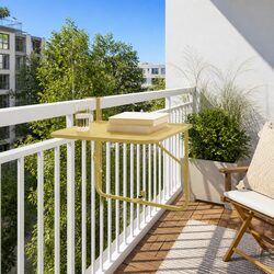 Hanging Balcony Table Folding Outdoor Furniture Garden Patio Steel 60 x 39 x