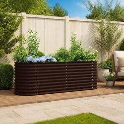 Stylish Brown Steel Planter Box for Your Outdoor Space