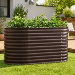Enhance Your Outdoor Space with a Brown Steel Planter Box