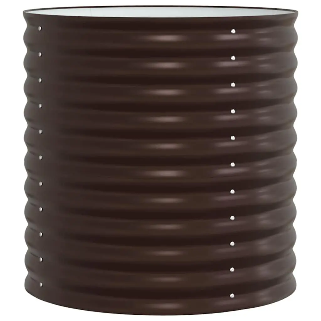 Raised Bed Garden Planter Steel Brown 80x80x81cm Durable Outdoor Gardening