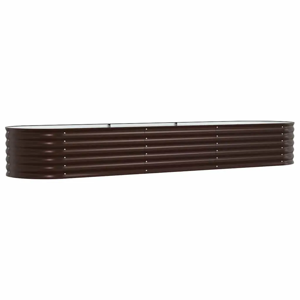 Raised Garden Bed Steel 320x80x44cm Brown Outdoor Planter Box Modern Design