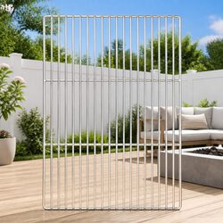Stainless Steel Grill Grate Silver 50 x 35 cm Rectangular Outdoor Cooking Grill