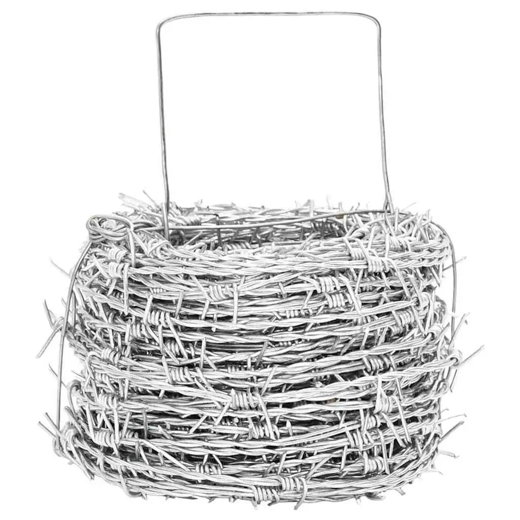 Barbed Wire 100m Silver Hot-Dip Galvanised Steel Coil Outdoor Security Fencing
