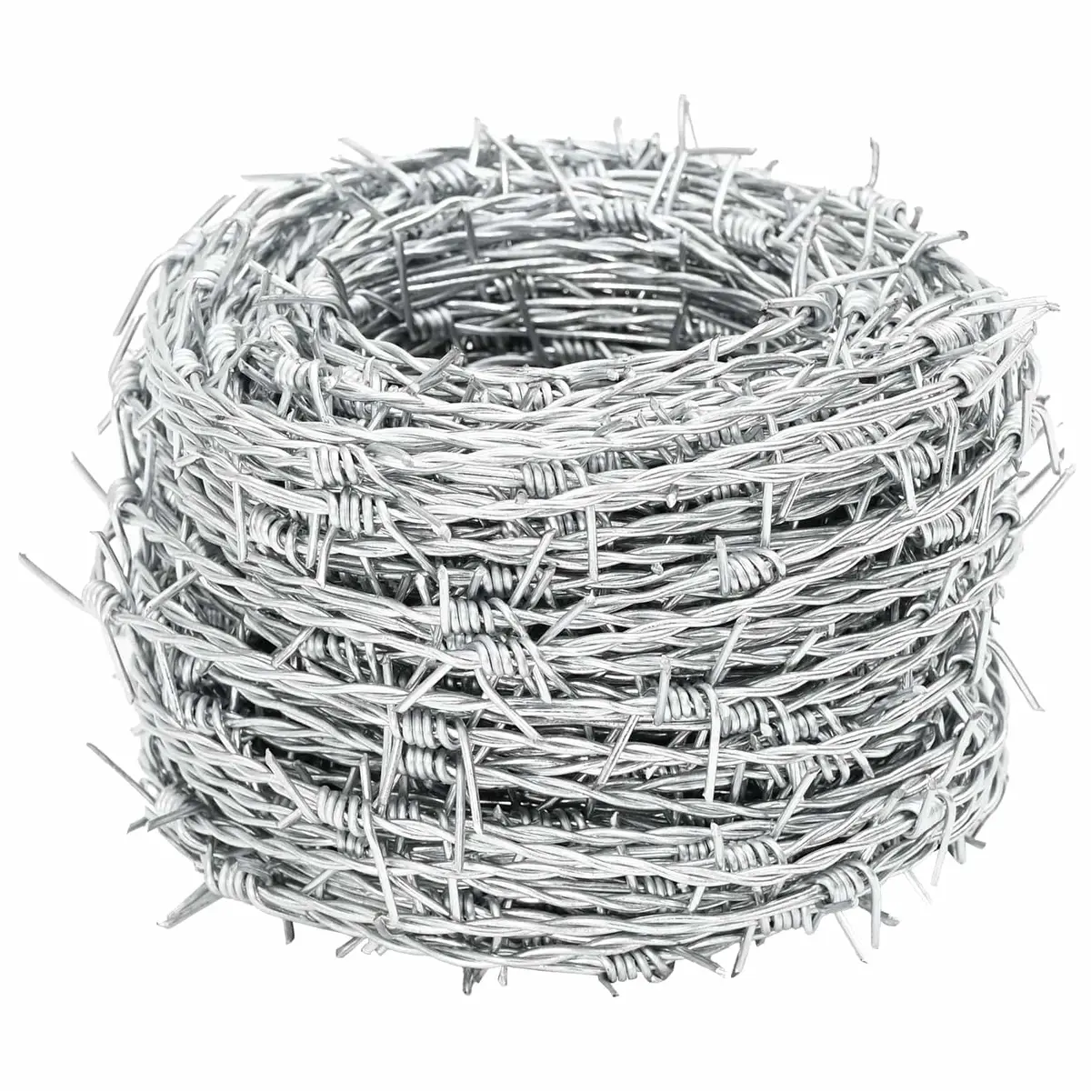 Barbed Wire 100m Silver Hot-Dip Galvanised Steel Coil Outdoor Security Fencing