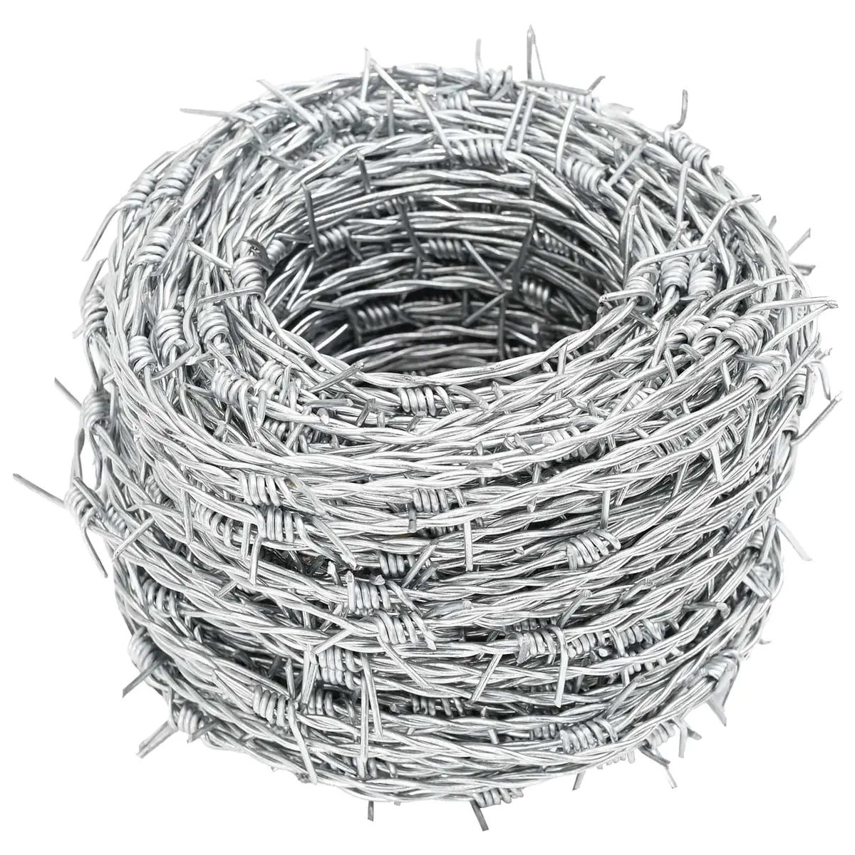 Barbed Wire 100m Silver Hot-Dip Galvanised Steel Coil Outdoor Security Fencing