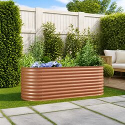Enhance Your Outdoor Space with This Brown Garden Planter 240x80x81cm