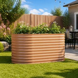 Stylish Outdoor Planter Box 160x80x81cm in Brown Steel
