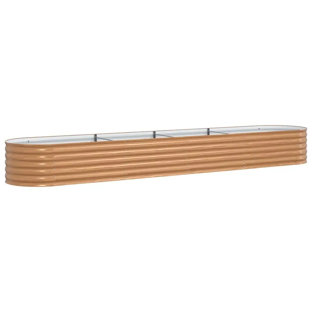 Raised Bed Garden Planter 400x80x44cm Steel Brown Outdoor Vegetable Herb Flower