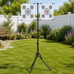 Target Stand Folding Metal Shooting Range Outdoor Accessories Black