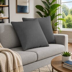 Dark Grey Sofa Cushions Set of 2 for Stylish Living