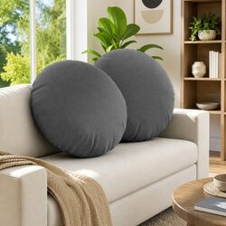 Comfortable Grey Round Seat Cushions 2 pcs for Your Home
